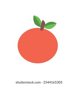 Orange fruit vector in minimal style. Orange icon isolated on white. Childrens illustration in a trendy flat style. 