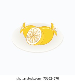 Orange fruit vector on an isolated white background, with a flat design style