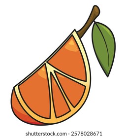 Orange fruit vector suitable for use as children's book allisation