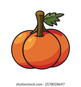 Orange fruit vector suitable for use as children's book allisation