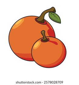 Orange fruit vector suitable for use as children's book allisation