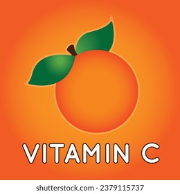 ORANGE FRUIT VITAMIN C VECTOR