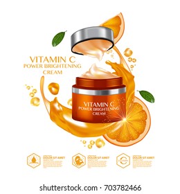 Orange Fruit Vitamin Serum Moisture Skin Care Cosmetic.