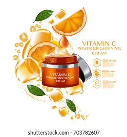 Orange Fruit Vitamin Serum Moisture Skin Care Cosmetic.