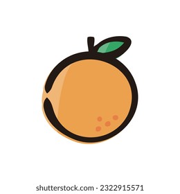 Orange - Fruits icon (Hand-drawn line, colored version)