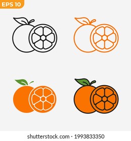 orange fruits icon symbol template for graphic and web design collection logo vector illustration