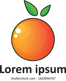 Diseño de vectores con logotipo de frutas naranjas