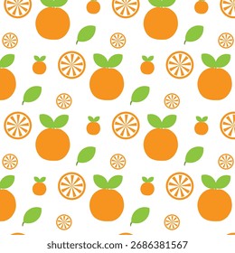 Patrón de frutas naranjas con fondo blanco