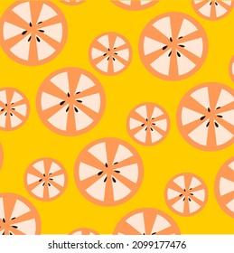 Orangefarbene Früchte nahtlos. Obsthintergrund und -decke.