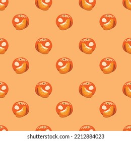 Orange fruits seamless vector pattern background. Design for use backdrop all over textile fabric print wrapping paper and others.