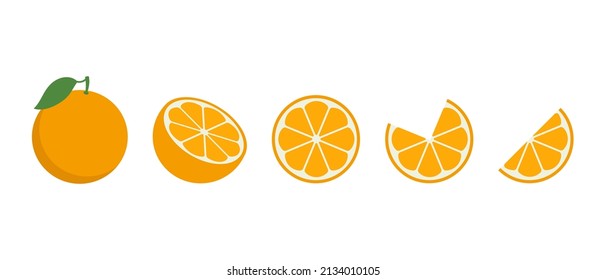 Orange fruits slice vector illustration. Citrus fresh fruits that are high in vitamin C