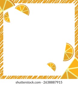 Orange fruits sliced background template design.