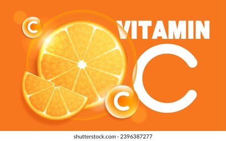 Orange fruits sliced top view on orange background. design for packaging presentation, advertising, cosmetic product display background. vitamin C nature. vector design.