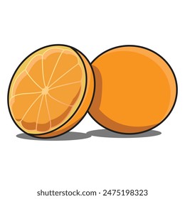 diseño de Vector de frutas de naranja sobre fondo blanco, ilustración, frutas, naranja