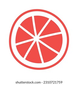 Ilustración del vector de corte de fruta naranja