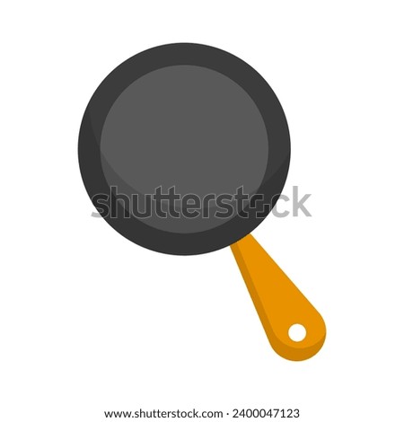 Orange frying pan icon. Vector.