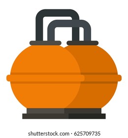 Orange fuel storage tank icon flat isolated on white background vector illustration