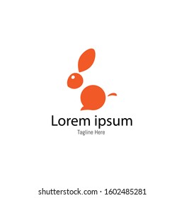 orange full color rabbit logo design