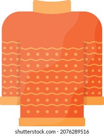 Orange Full Sleeve jersey Concept, Warm Clothing for Men Vector Color Icon Design, Winter Season activities Symbol, Coldest Weather Sign, Snow and frost Stock Illustration