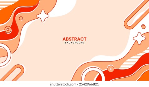 Orange fun shape background flat design vector