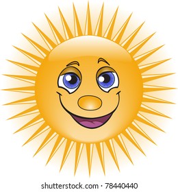 orange fun sun  with a pretty smile