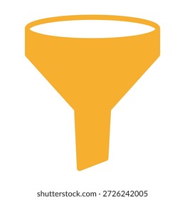 Funil laranja com interior branco sobre fundo branco equipamento de laboratório utensílios de cozinha