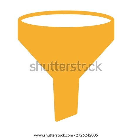 Orange funnel with white interior on white background laboratory equipment kitchenware