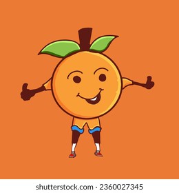 Orange funny character in vector design