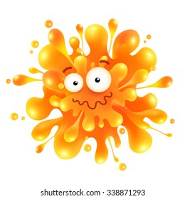 Orange funny splash vector monster