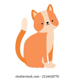 orange furry cat diginal illustration vector drawing