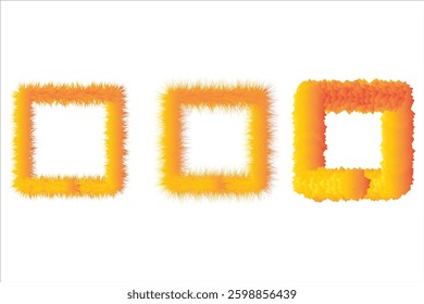 Orange Furry Frame Graphics for Design