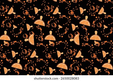 Orange Futuristic Fruit Creative Seamless Pattern With Texture Futuristic Orange fruit Texture Organic, ontworpen voor statement stoffen en event decor.