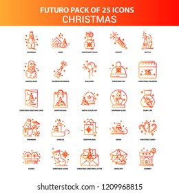 Orange Futuro 25 Christmas Icon Set