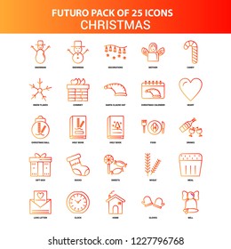Orange Futuro 25 Christmas Icon Set