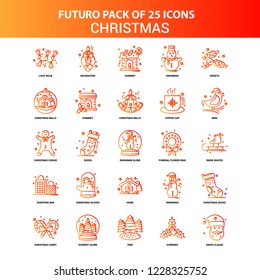Orange Futuro 25 Christmas Icon Set