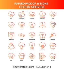 Orange Futuro 25 Cloud Service Icon Set