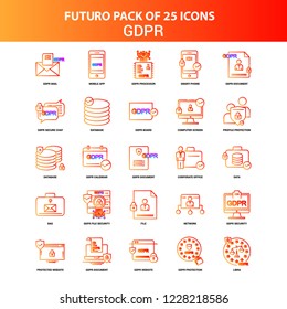 Orange Futuro 25 GDPR Icon Set