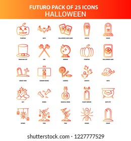 Orange Futuro 25 Halloween Icon Set