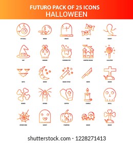 Orange Futuro 25 Halloween Icon Set