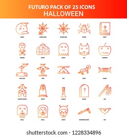 Orange Futuro 25 Halloween Icon Set