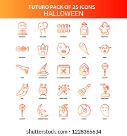 Orange Futuro 25 Halloween Icon Set