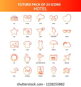 Orange Futuro 25 Hotel Icon Set
