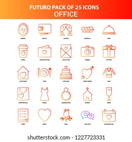 Orange Futuro 25 Office Icon Set