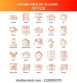 Orange Futuro 25 Office Icon Set