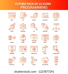 Orange Futuro 25 Programming Icon Set