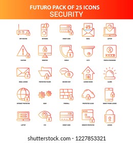 Orange Futuro 25 Security  Icon Set