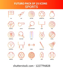 Orange Futuro 25 Sports Icon Set