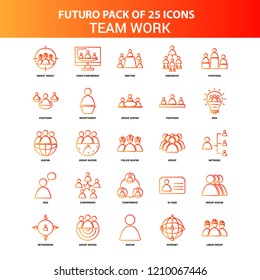 Orange Futuro 25 Team Work Icon Set