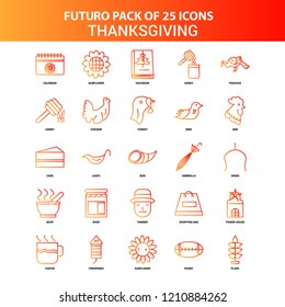Orange Futuro 25 Thanksgiving  Icon Set