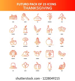 Orange Futuro 25 Thanksgiving  Icon Set